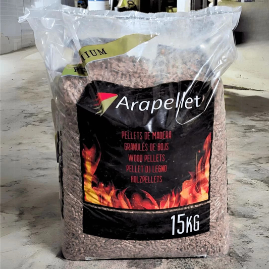 Pellets Arapellet (ENplus A1, DINplus) – Palet de 77 sacos de 15 kg